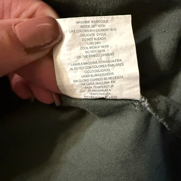 Democracy Women's Olive Green utility Jacket with Lace-Up Back-medium - Picture 10 of 12